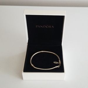 Sterling Silver Signed Pandora Charm Bracelet 7.9"